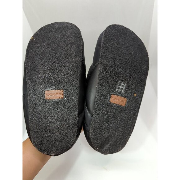 Coach Women's Slippers Black Rachelle Monogram Quilted Puffer Nylon Size 6.5 - Picture 5 of 8